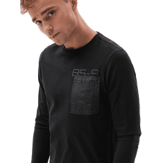 OMBRE Pánské tričko s potiskem RAYDER černý MDN19515 S
