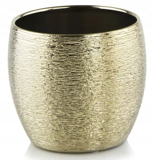 Polnix Zlaté kulaté keramické pouzdro glamour 11 cm