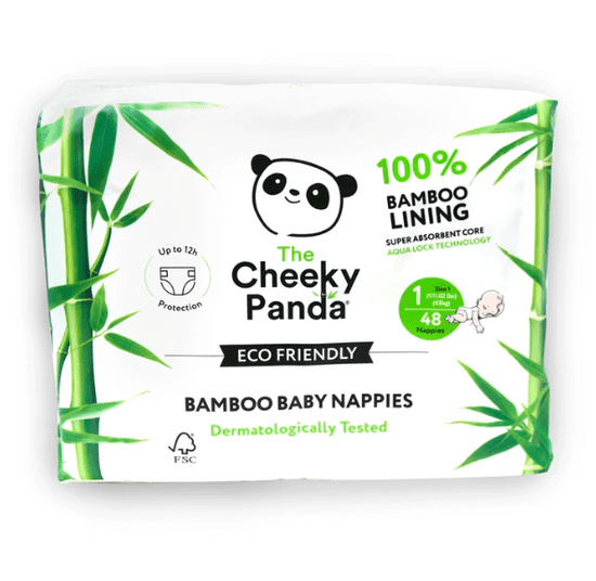 The Cheeky Panda Bambusové dětské jednorázové pleny, velikost 1, 48 ks