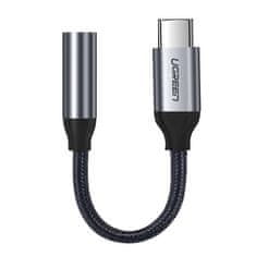 Ugreen 3,5 mm minikonektor pro adaptér USB typu C pro sluchátka - 10 cm - Šedá KP28045