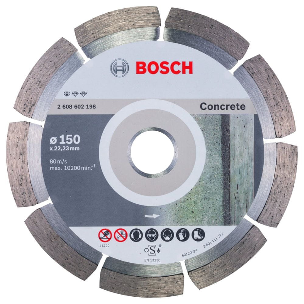 Levně Bosch diamantový dělicí kotouč Standard for Concrete 150 × 22,23 × 2 × 10 mm 2608602198