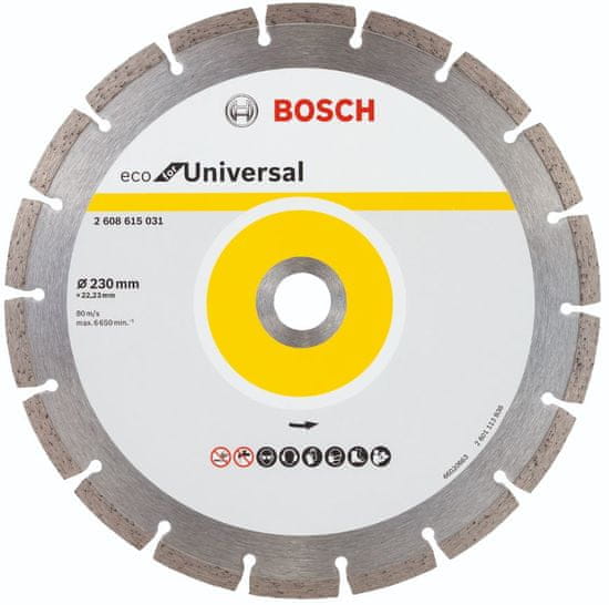 Bosch diamantový dělicí kotouč ECO For Universal 230 × 22,23 × 2,6 × 7 2608615031 - rozbaleno
