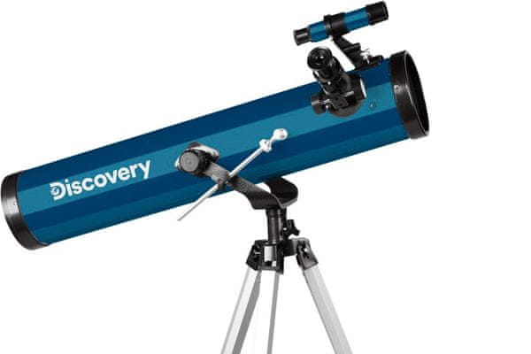 hvězdářský dalekohled teleskop levenhuk Discovery Spark 767 AZ s knihou hliníkový stativ skleněná optika antireflexní povrch studium vesmíru