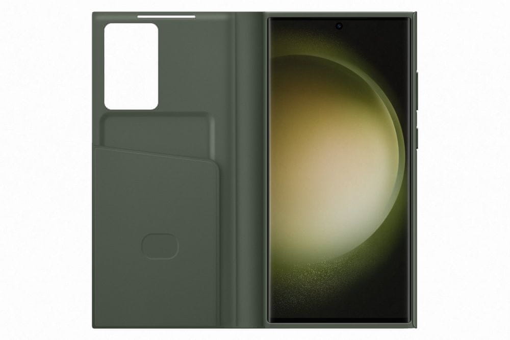 Levně Samsung Smart View Wallet Case Galaxy S23 Ultra, Khaki EF-ZS918CGEGWW - zánovní