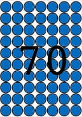 Apli Etikety, kruhové, modrá, průměr 19 mm, 560 ks/bal., A5, 12104