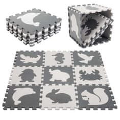 KIK Pěnová podložka puzzle na zem pro děti 9ks černobílá KX5207