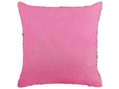 Beliani Bavlněný polštář 45 x 45 cm růžový RHOEO