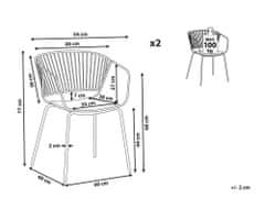 Beliani Sada 2 kovových židlí černá RIGBY