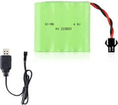 YUNIQUE GREEN-CLEAN 1 kus dobíjecí baterie 4.8V Ni-MH 1200mAh pro dálkové ovládání auta + USB nabíječka