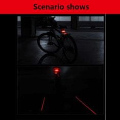 Northix Zadní světlo pro jízdní kola s laserovým světlem 