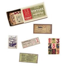 Northix 60x samolepicí štítky v krabici, Vintage - č. 6 