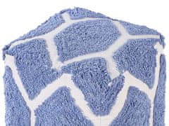 Beliani Bavlněný puf 40 x 40 cm béžový/ modrý ROJHAN