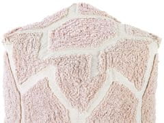 Beliani Bavlněný puf 40 x 40 cm béžový/ růžový ROJHAN