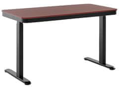 Beliani Elektrický nastavitelný psací stůl 124 x 64 cm tmavé dřevo/ černý KENLY