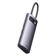 Greatstore Metal Gleam 6v1 multifunkční USB-C HUB USB-C Power Delivery 100W 2xHDMI 4K 3xUSB 3.2 šedý