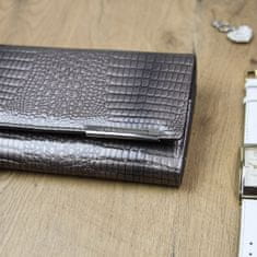 Gregorio Luxusní velká dámská kožená peněženka Fredy, šedá