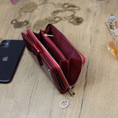 Gregorio Elegantní dámská kožená peněženka Rono se zápinkou, červená