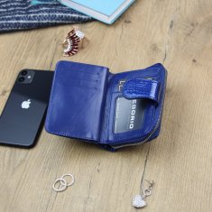 Gregorio Dámská elegantní kožená malá peněženka Azura, modrá