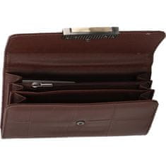 Romina & Co. Bags Dámská koženková peněženka s výraznou klopou Macario, tmavě hnědá