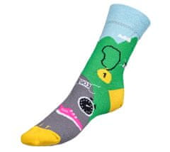 Bellatex Ponožky Běžec - 39-42 - šedá, žlutá, zelená