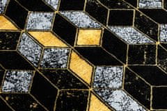Dywany Łuszczów Běhoun Gloss 400B 86 3D geometric black/gold 60x200