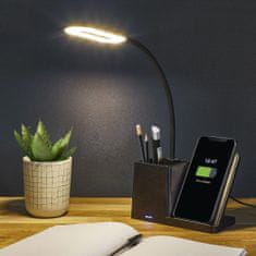 Northix Stolní lampa s nabíječkou na mobil a stojánkem na pero 
