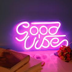 Northix LED nástěnná lampa / neonový nápis - "Good Vibes" 