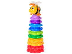 Mikro Trading Pyramida včelka s křídly měnícími barvu /5 míčků na baterie se světlem a zvukem