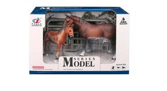 Mikro Trading Zoolandia kůň s hříbětem 10-15 cm a doplňky