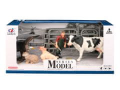 Mikro Trading Zoolandia kráva se zvířátky z farmy s doplňky v krabičce