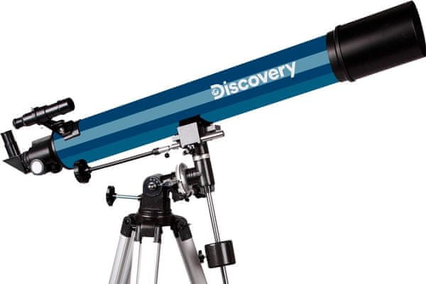 hvězdářský dalekohled teleskop levenhuk Discovery Spark 809 EQ s knihou hliníkový stativ skleněná optika antireflexní povrch studium vesmíru