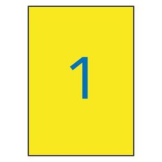 Apli Etiketa, žlutá, 210 x 297 mm, voděodolná, polyester, 20 ks/bal., 12877