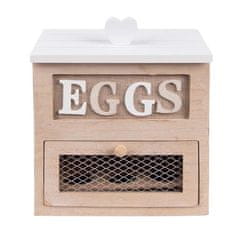Clayre & Eef Dřevěná skříňka na vajíčka EGGS