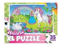 Mikro Trading UNICORN puzzle jednorožci 62x46 cm 35 dílků v krabičce