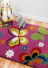 4sleep Dětský kusový koberec Motýli na růžovém podkladu Růžová 70/70/150 400x500 1cm až 1,9cm Zvířatka