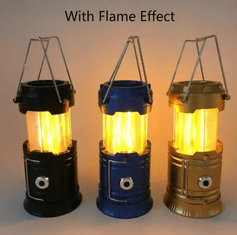 Alum online Kempingová svítilna s nabíječkou a efektem plamenu