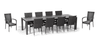 IWHOME Jídelní set rozkládací GRANADA XXL antracit + 10x židle MADRID antracit