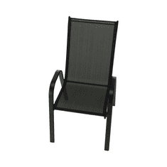 IWHOME Jídelní set POSEIDON antracit + 6x židle VALENCIA 2 černá