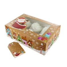 Vánoční krabička na mufinny na 6/12 muffinů Santa 1ks 
