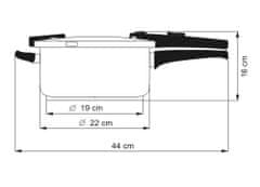 Kolimax Tlakový hrnec Biomax s Bio ventilem, průměr 22 cm, objem 4,0l , Black Granitec
