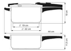 Kolimax Sada tlakových hrnců Biomax s Bio ventilem, průměr 22 cm, objem 5,5 l + 4 l, Black Granitec