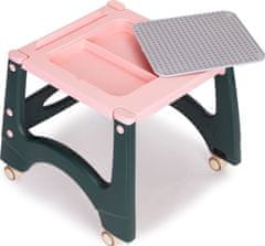 EcoToys Jídelní židlička 2v1 růžovo-šedá