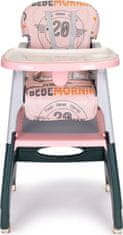 EcoToys Jídelní židlička 2v1 růžovo-šedá