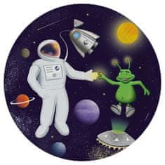 Amscan Papírový talíř na párty 8ks 23cm kosmonaut s ufonem ve vesmíru 