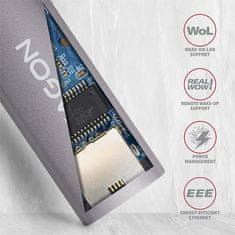 ADE-TR, USB-A 3.2 Gen 1 - Gigabit Ethernet síťová karta, auto instal, titanově šedá