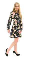 ONLY Dámské šaty ONLSANDY Regular Fit 15285656 BLACK W/LENA FLOWER (Velikost S)