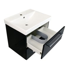 BPS-koupelny Koupelnová skříňka s keramickým umyvadlem Emilio B 60 - černá