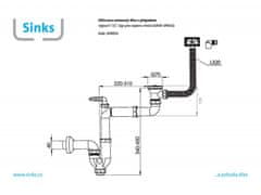 Sinks Sifon 1 1/2" pro nerez. dřezy s úsporou místa