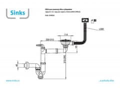 Sinks Sifon 3 1/2" pro nerez. dřezy s úsporou místa