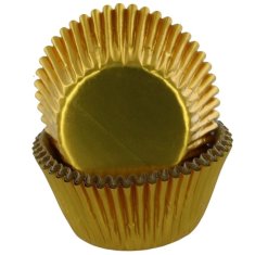 Fóliový košíček na muffiny zlatý 50ks 50x35mm 